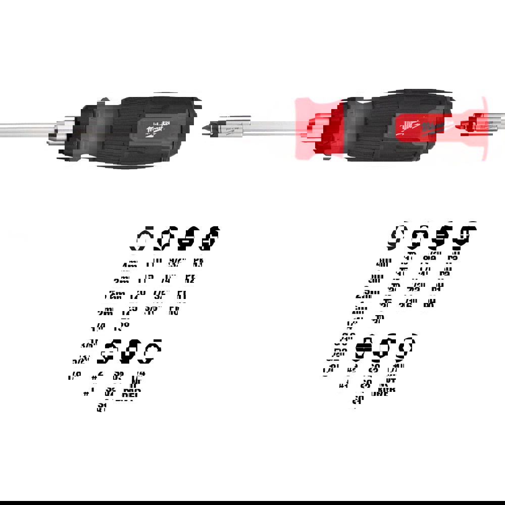 Bit Screwdrivers; Type: Multi-Bit Ratcheting Screwdriver ; Tip Type: Multi ; Drive Size (TXT): 1/4 ; Torx Size: T10, T15, T20, T25, T30 ; Phillips Point Size: Phillips:#0, #1, #2 & #3 ; Slotted Point Size: 1/4; 3/16; 7/32; 9/32